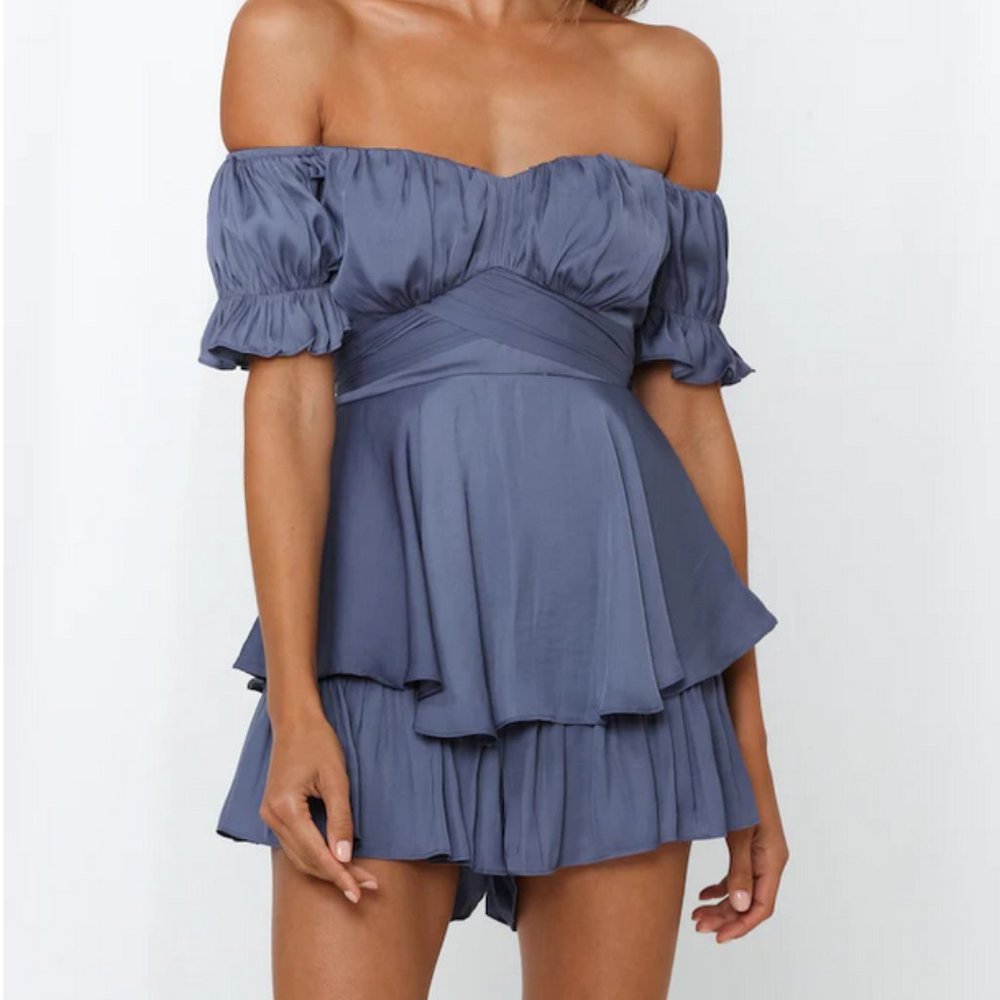 HELLO MOLLY PROPER CREDIT ROMPER PLAYSUIT Midnight Blue S
